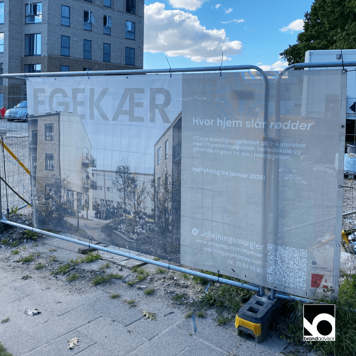 Byggepladshegn til projektet Egekær i Rødovre